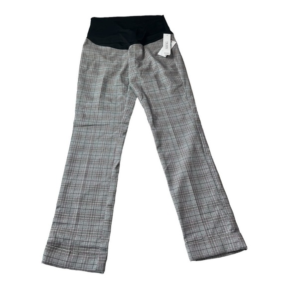 TRIBAL X Stitch Fix Bay Leaf Maternity cuffed pants in Glen Check Gray NEW - Picture 2 of 14
